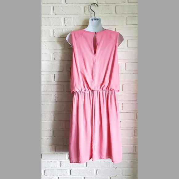 H&M Pink Chiffon Sleeveless Summer Flowy Dress Size 10 - Picture 3 of 10